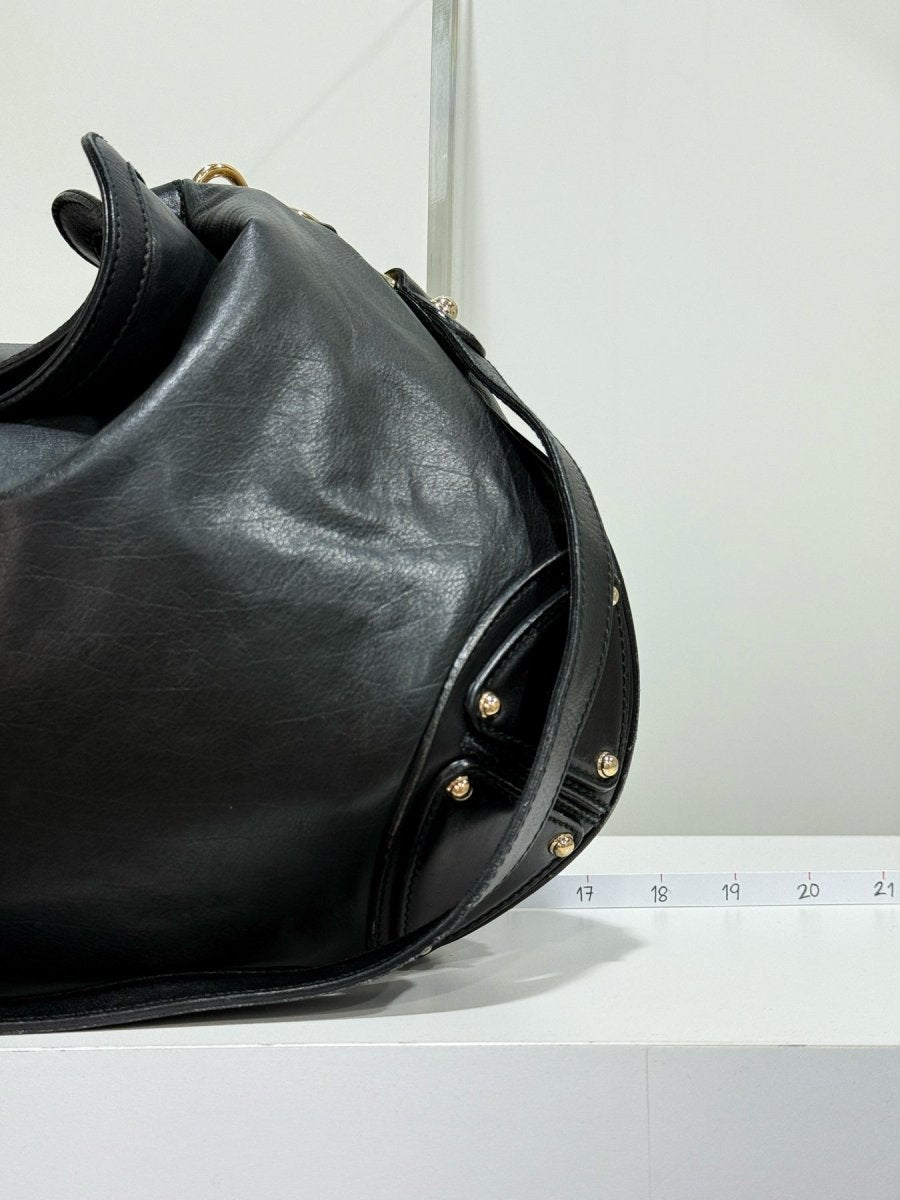 Pre - loved GUCCI Indy Black Hobo bag at Reems Closet