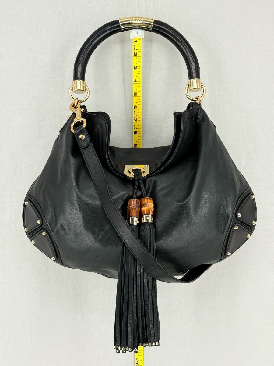 Pre - loved GUCCI Indy Black Hobo bag at Reems Closet