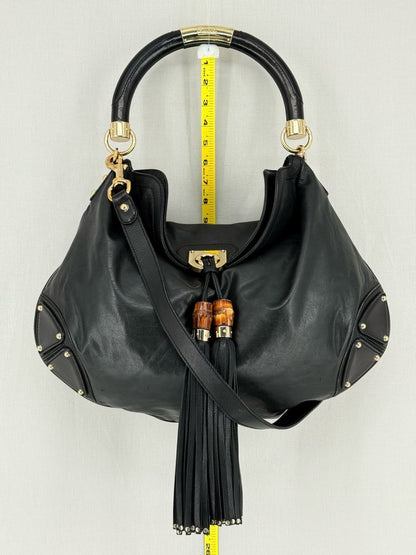 Pre - loved GUCCI Indy Black Hobo bag at Reems Closet