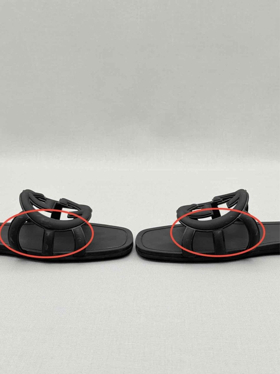 Pre - loved GUCCI Interlocking G Black Size EU 38 Sandals at Reems Closet
