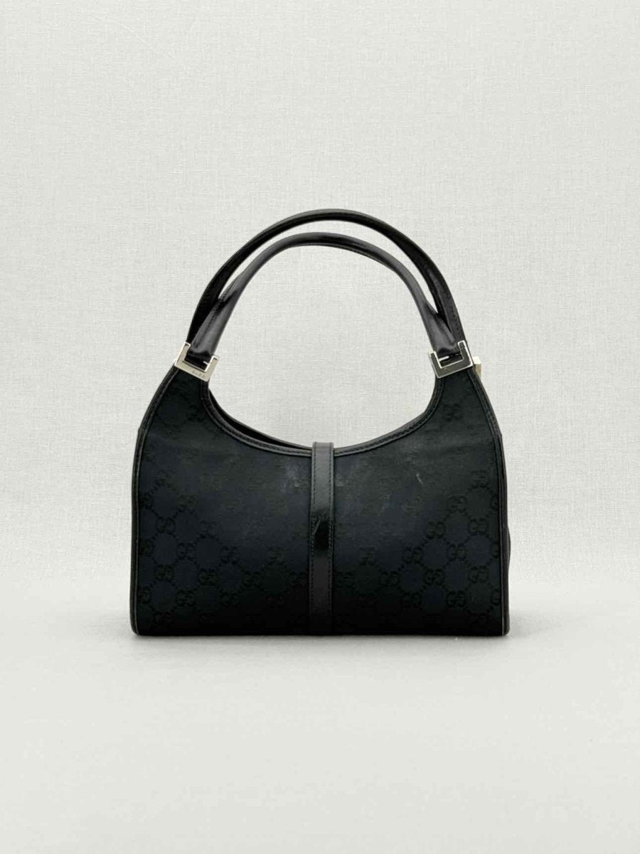 Pre - loved GUCCI Jackie Black GG Shoulder Bag at Reems Closet
