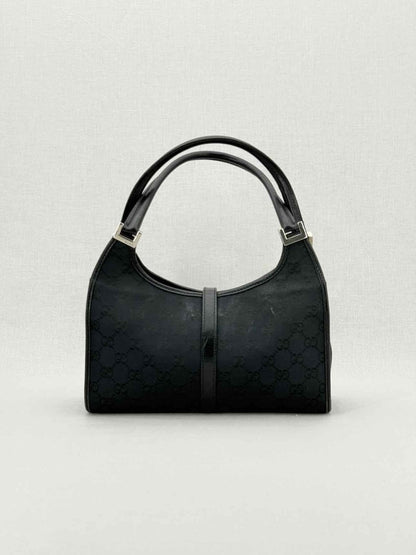 Pre - loved GUCCI Jackie Black GG Shoulder Bag at Reems Closet