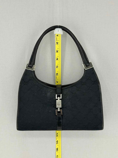 Pre - loved GUCCI Jackie Black GG Shoulder Bag at Reems Closet