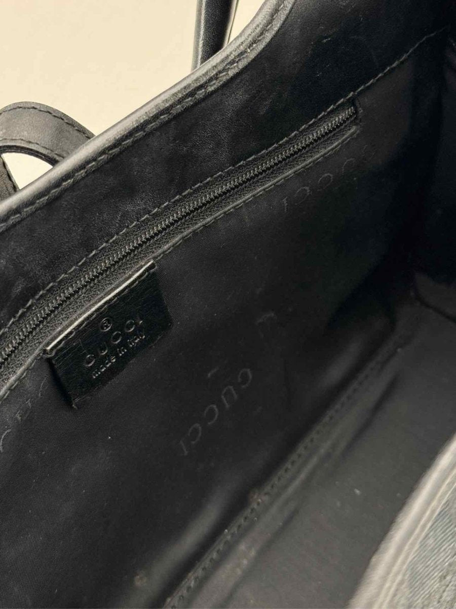 Pre - loved GUCCI Jackie Black GG Shoulder Bag at Reems Closet