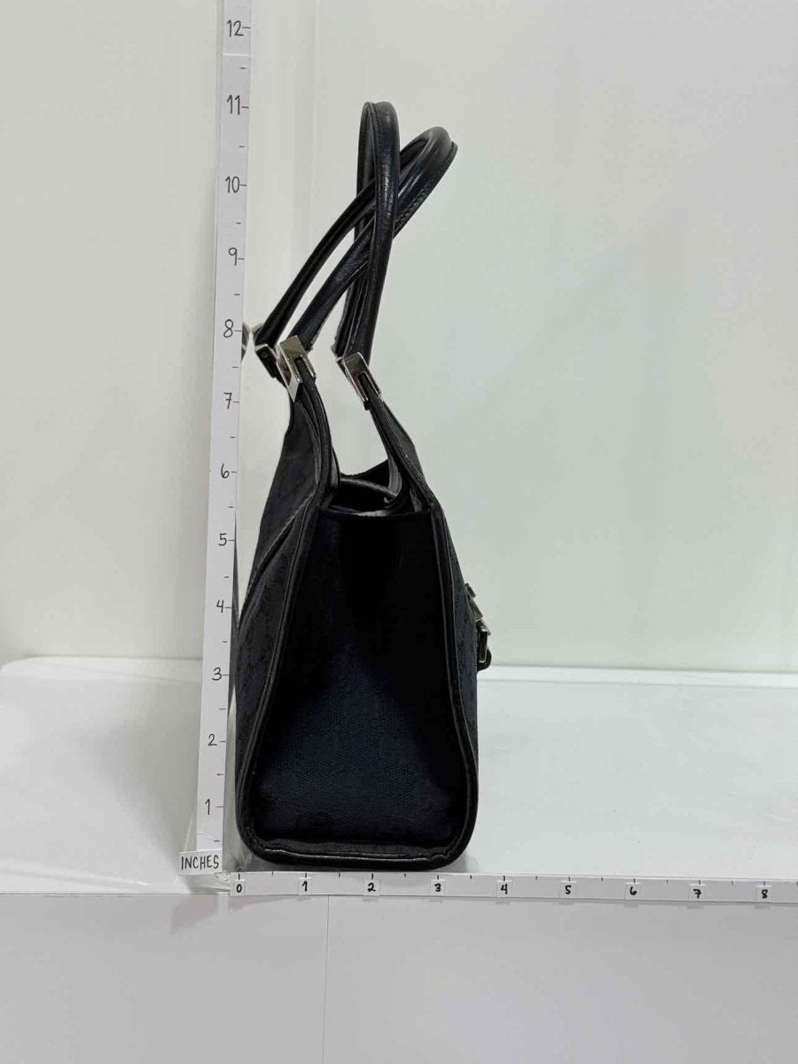 Pre - loved GUCCI Jackie Black GG Shoulder Bag at Reems Closet