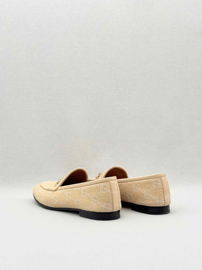 Pre - loved GUCCI Jordaan Beige GG Size EU 39.5 Loafers at Reems Closet