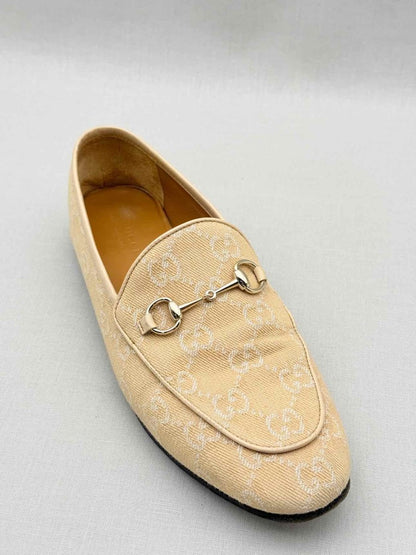 Pre - loved GUCCI Jordaan Beige GG Size EU 39.5 Loafers at Reems Closet
