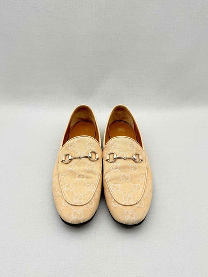 Pre - loved GUCCI Jordaan Beige GG Size EU 39.5 Loafers at Reems Closet