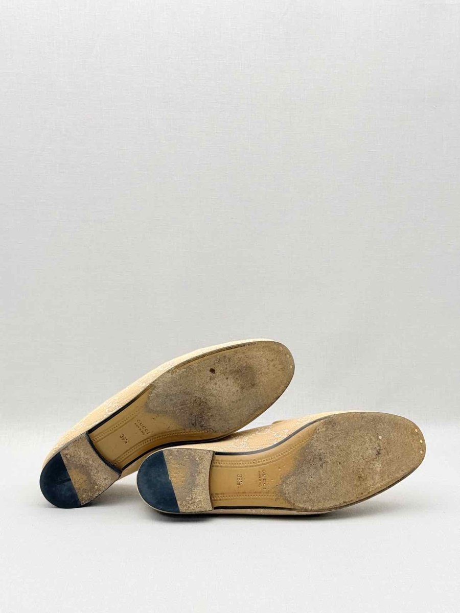 Pre - loved GUCCI Jordaan Beige GG Size EU 39.5 Loafers at Reems Closet
