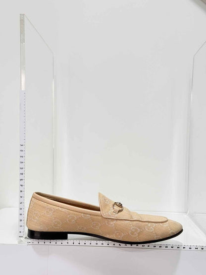 Pre - loved GUCCI Jordaan Beige GG Size EU 39.5 Loafers at Reems Closet