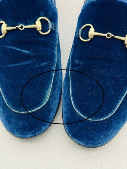 Pre - loved GUCCI Jordaan Blue Size EU 39.5 Loafers at Reems Closet