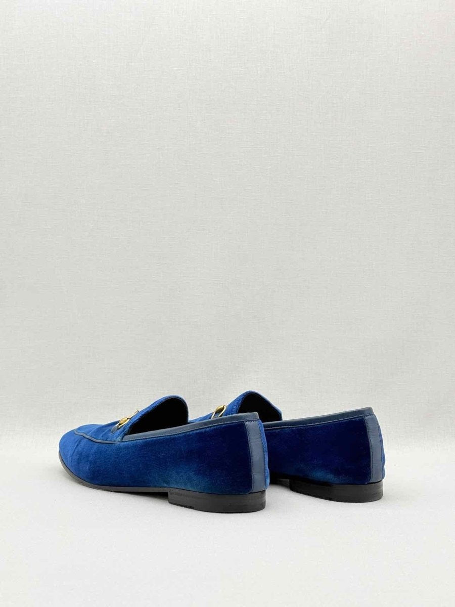 Pre - loved GUCCI Jordaan Blue Size EU 39.5 Loafers at Reems Closet
