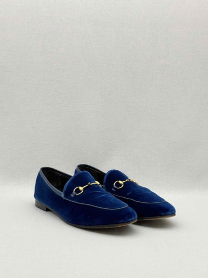 Pre - loved GUCCI Jordaan Blue Size EU 39.5 Loafers at Reems Closet