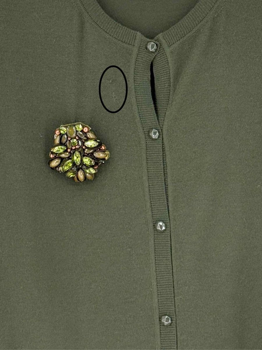 Pre - loved GUCCI Khaki Size Medium Cardigan at Reems Closet