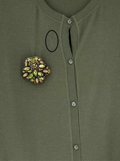 Pre - loved GUCCI Khaki Size Medium Cardigan at Reems Closet