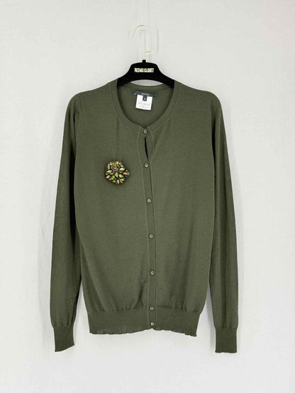 Pre - loved GUCCI Khaki Size Medium Cardigan at Reems Closet