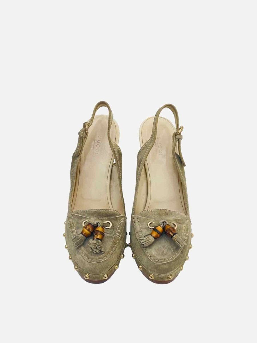 Pre - loved GUCCI Loafer Clog Grey Size EU 39 Slingbacks at Reems Closet