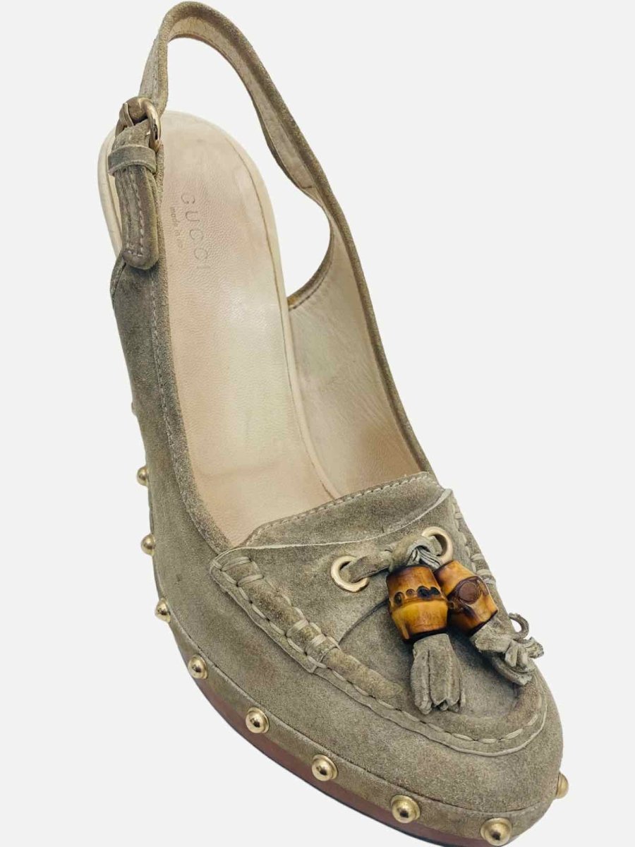 Pre - loved GUCCI Loafer Clog Grey Size EU 39 Slingbacks at Reems Closet