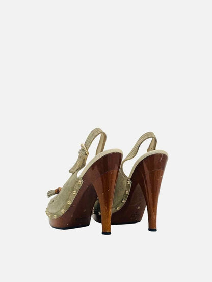 Pre - loved GUCCI Loafer Clog Grey Size EU 39 Slingbacks at Reems Closet