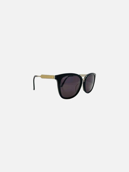 Pre - loved GUCCI Logo Black Sunglasses at Reems Closet