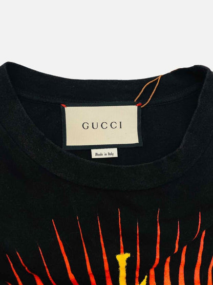 Pre - loved GUCCI Love Tiger Black Multicolor T-shirt at Reems Closet