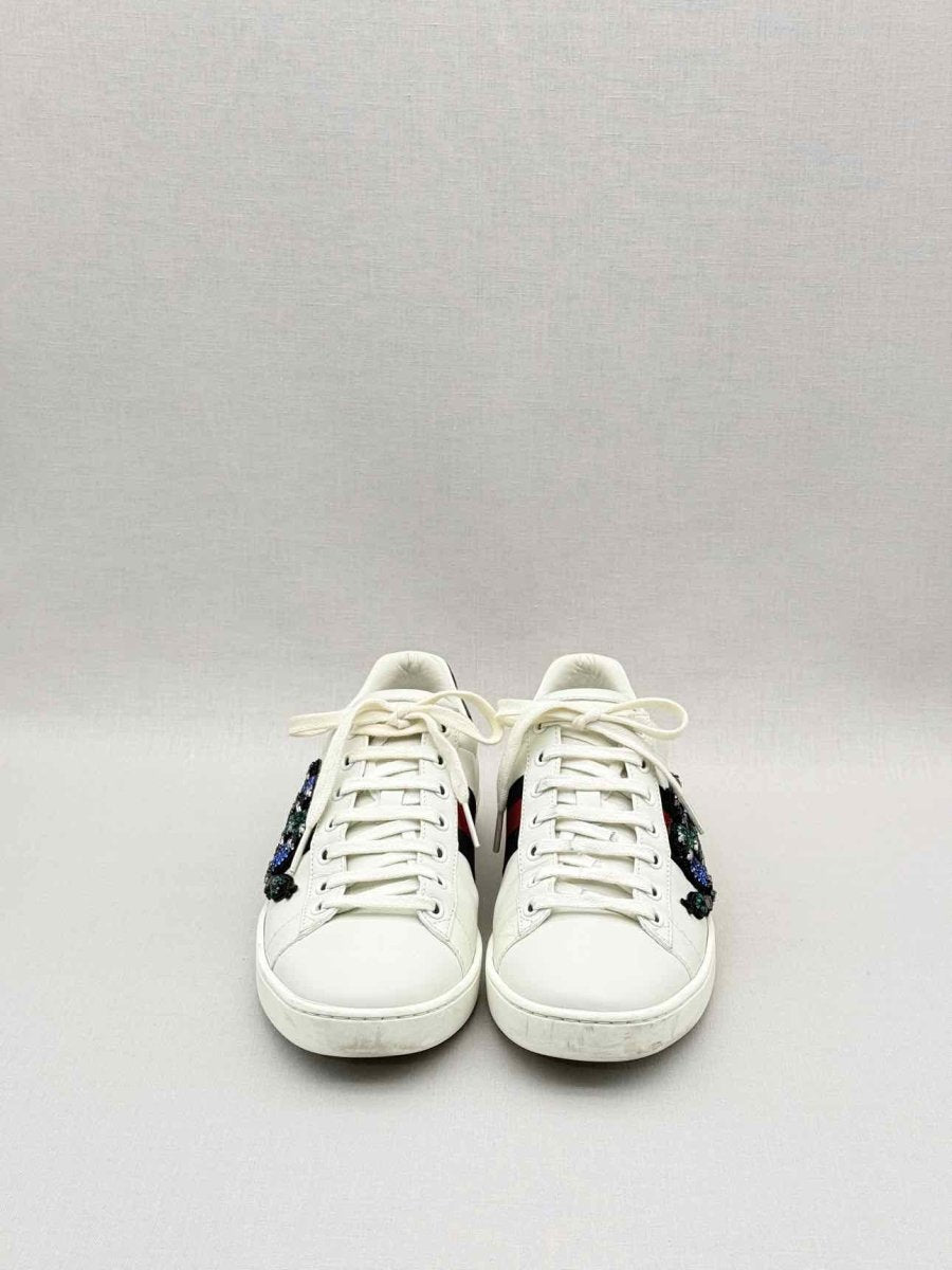 Pre - loved GUCCI Low Top Beige Embellished Size EU 37.5 Sneakers at Reems Closet