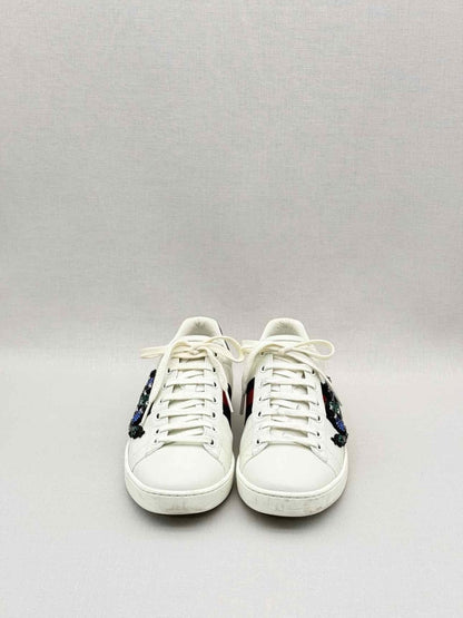 Pre - loved GUCCI Low Top Beige Embellished Size EU 37.5 Sneakers at Reems Closet