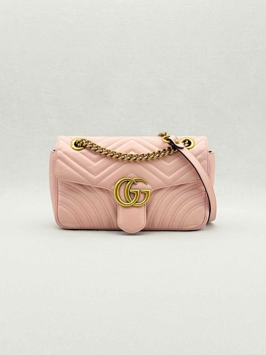 Pre - loved GUCCI Marmont Pale Pink Shoulder Bag at Reems Closet