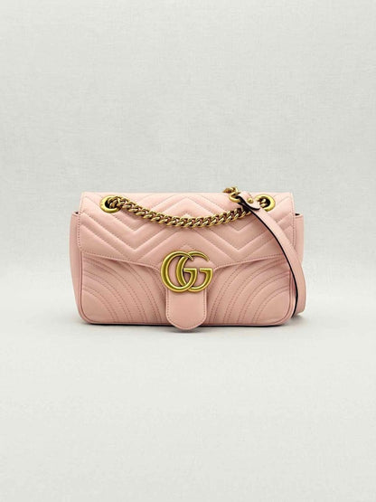 Pre - loved GUCCI Marmont Pale Pink Shoulder Bag at Reems Closet