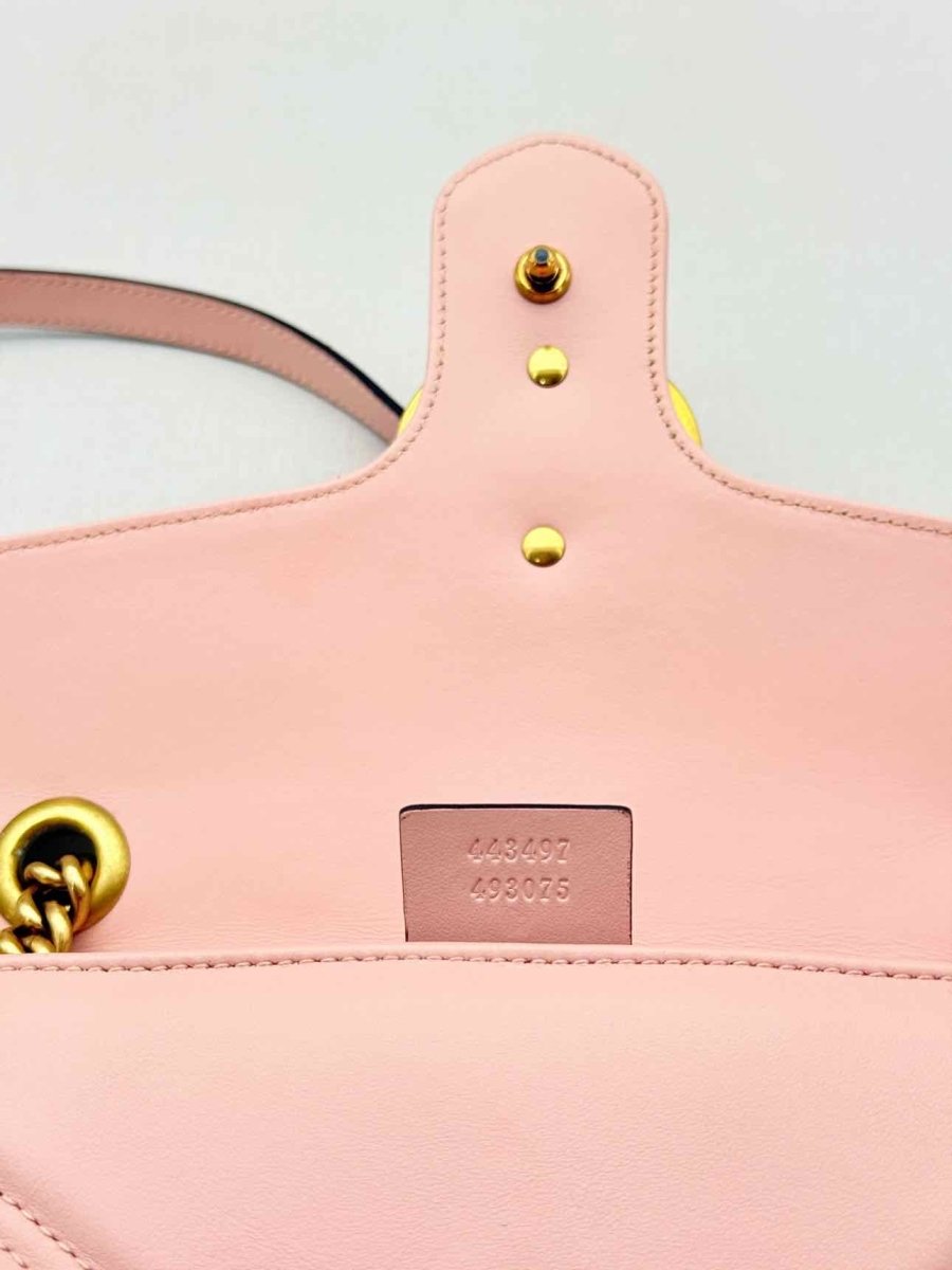 Pre - loved GUCCI Marmont Pale Pink Shoulder Bag at Reems Closet