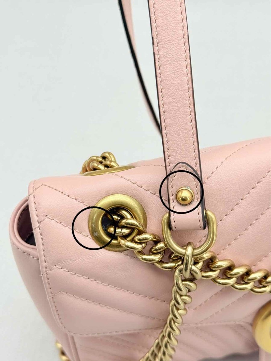 Pre - loved GUCCI Marmont Pale Pink Shoulder Bag at Reems Closet