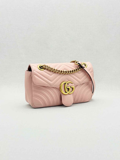 Pre - loved GUCCI Marmont Pale Pink Shoulder Bag at Reems Closet