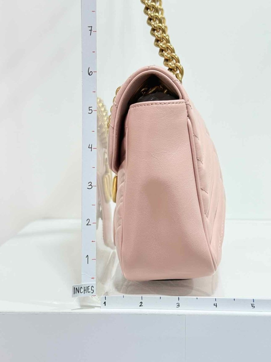 Pre - loved GUCCI Marmont Pale Pink Shoulder Bag at Reems Closet