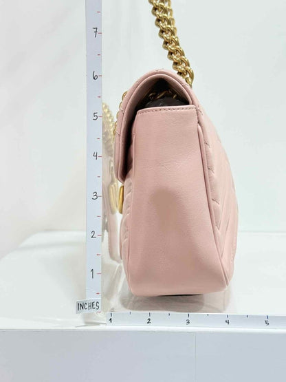 Pre - loved GUCCI Marmont Pale Pink Shoulder Bag at Reems Closet