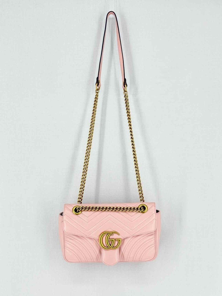 Pre - loved GUCCI Marmont Pale Pink Shoulder Bag at Reems Closet