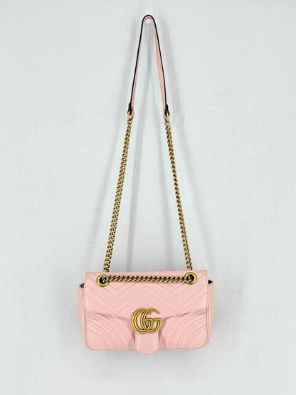 Pre - loved GUCCI Marmont Pale Pink Shoulder Bag at Reems Closet