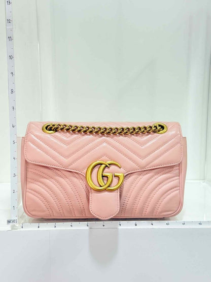 Pre - loved GUCCI Marmont Pale Pink Shoulder Bag at Reems Closet