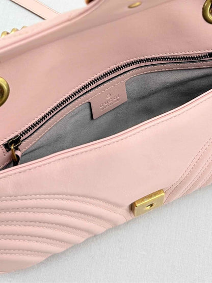 Pre - loved GUCCI Marmont Pale Pink Shoulder Bag at Reems Closet