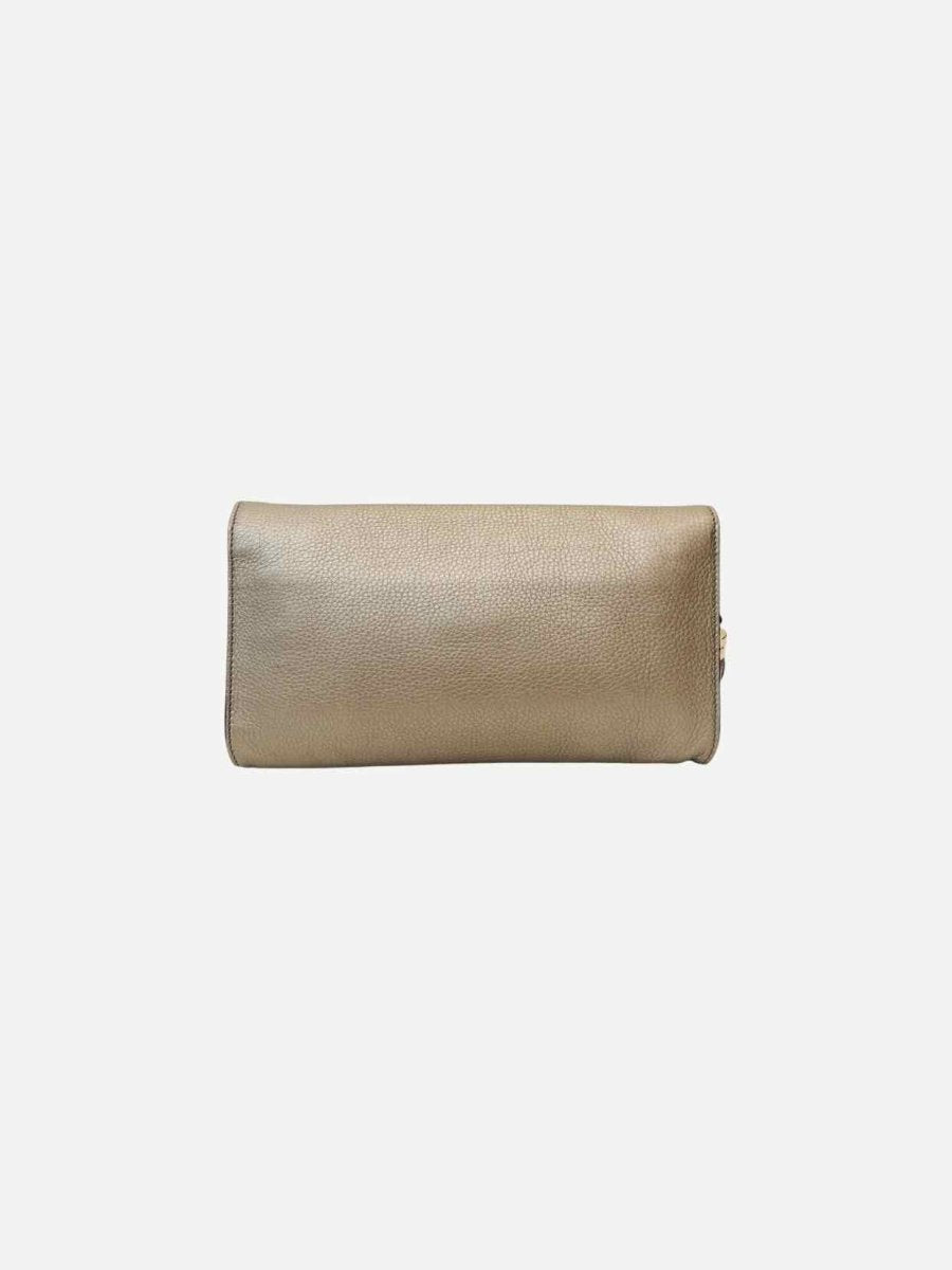 Pre - loved GUCCI Metallic Gold Clutch at Reems Closet