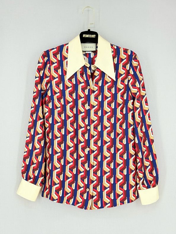 Pre - loved GUCCI Multicolor Mini Web Chain Size US 2 Shirt at Reems Closet