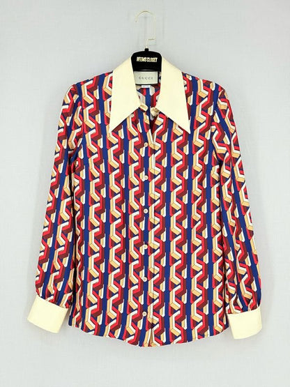 Pre - loved GUCCI Multicolor Mini Web Chain Size US 2 Shirt at Reems Closet