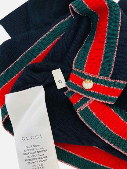 Pre - loved GUCCI Navy Blue Cardigan at Reems Closet