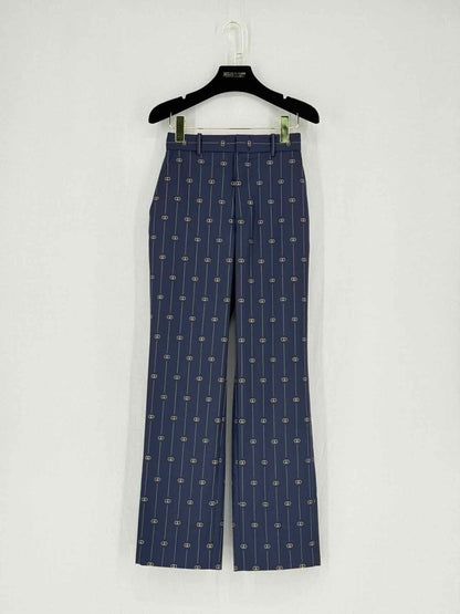 Pre - loved GUCCI Navy Blue Logo Fabric Size US 2 Pants at Reems Closet