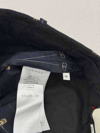 Pre - loved GUCCI Navy Blue Logo Fabric Size US 2 Pants at Reems Closet