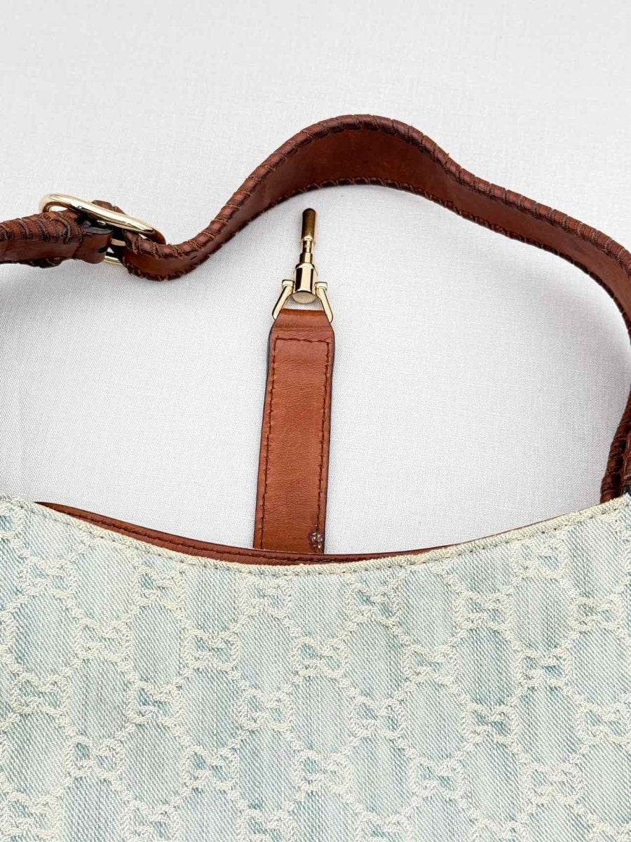 Pre - loved GUCCI New Jackie Blue & Brown GG Hobo bag at Reems Closet
