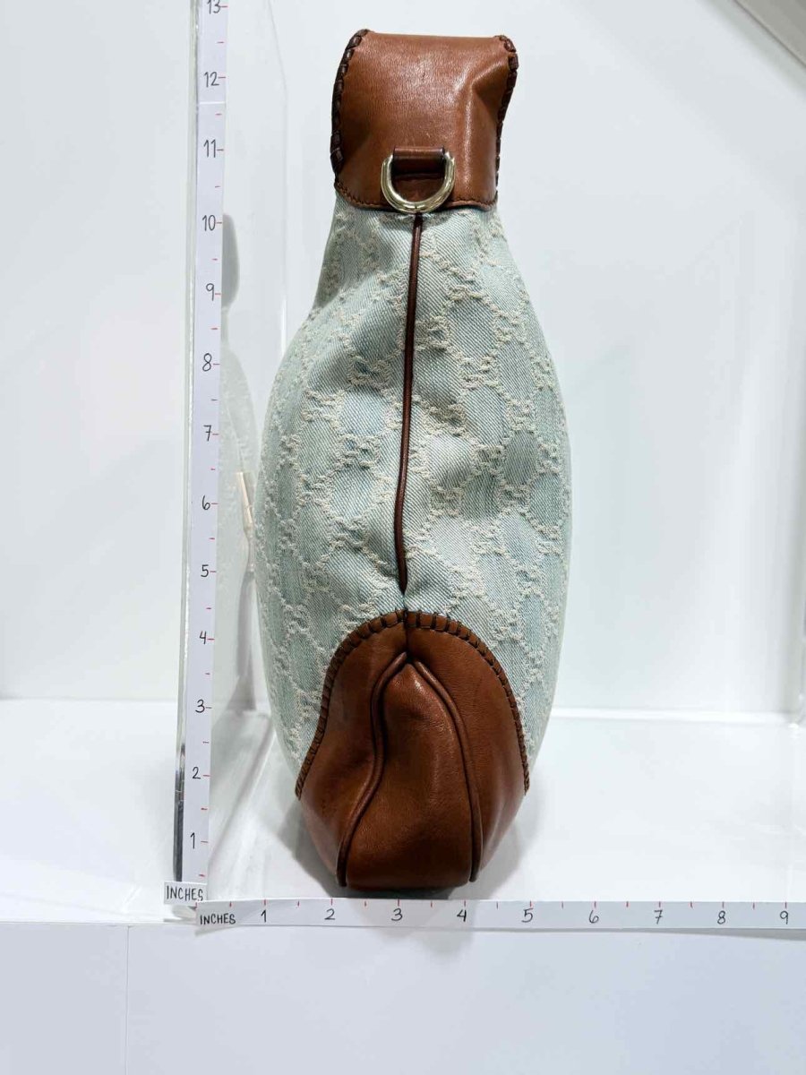 Pre - loved GUCCI New Jackie Blue & Brown GG Hobo bag at Reems Closet