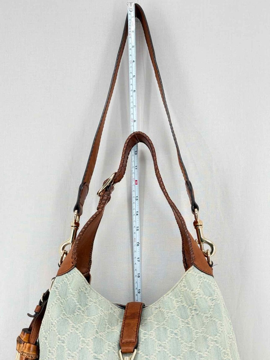 Pre - loved GUCCI New Jackie Blue & Brown GG Hobo bag at Reems Closet
