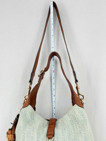 Pre - loved GUCCI New Jackie Blue & Brown GG Hobo bag at Reems Closet