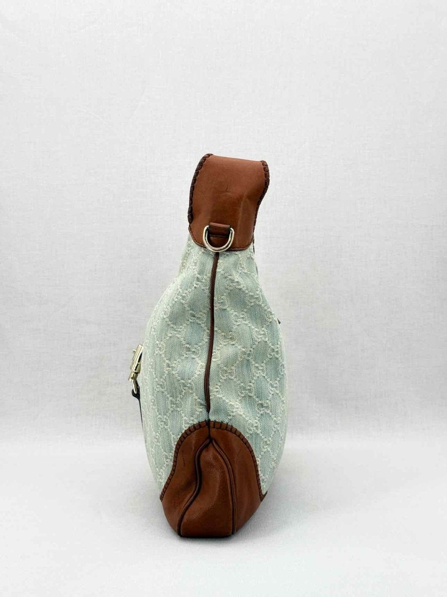 Pre - loved GUCCI New Jackie Blue & Brown GG Hobo bag at Reems Closet