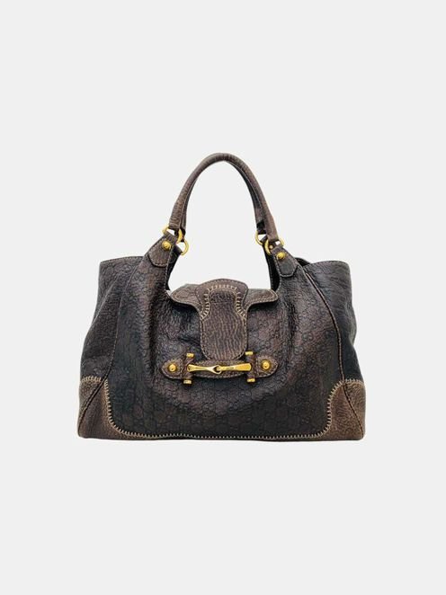 Pre - loved GUCCI New Pelham Brown Guccissima Tote Bag at Reems Closet